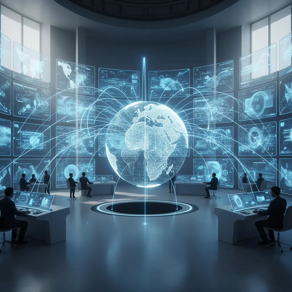 Global logistics map connection